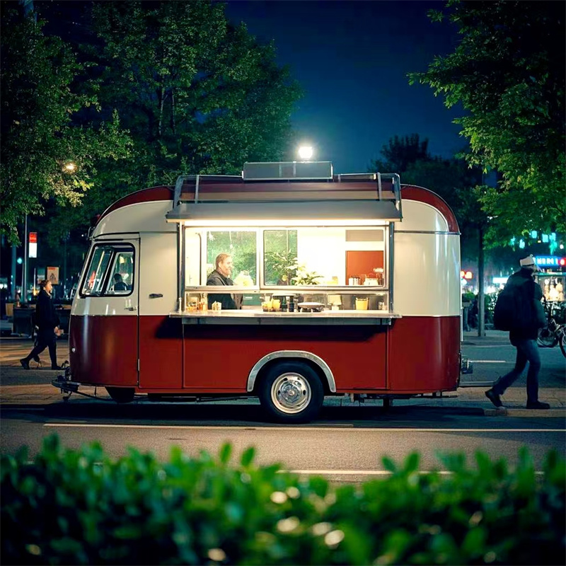 Food Snacks Catering - Carrello Mobile Portatile per Alimenti, Rimorchio